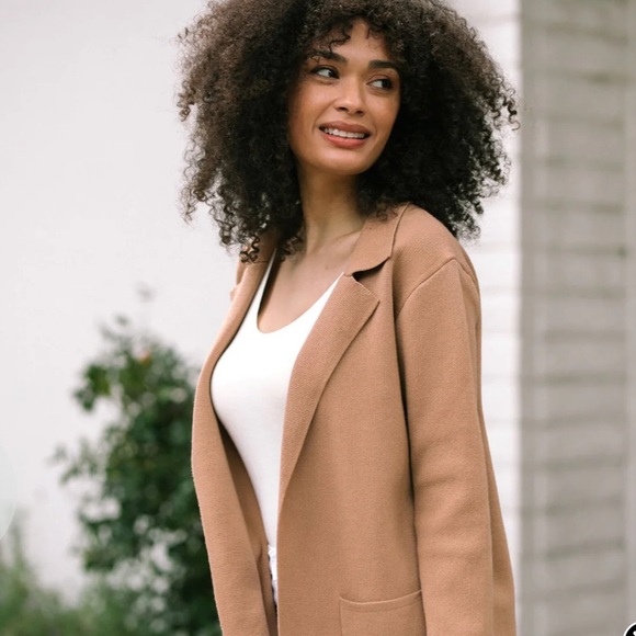 Natasha Lapel Knit 🧶 Coat for Morning Lavender - Picture 2 of 4